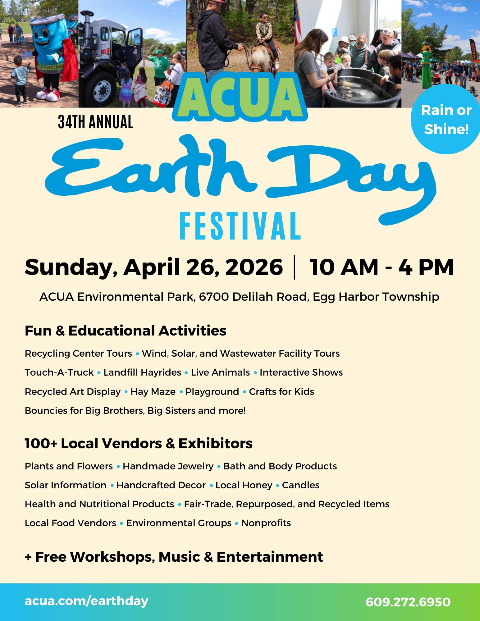 ACUA Earth Day Festival poster 2026