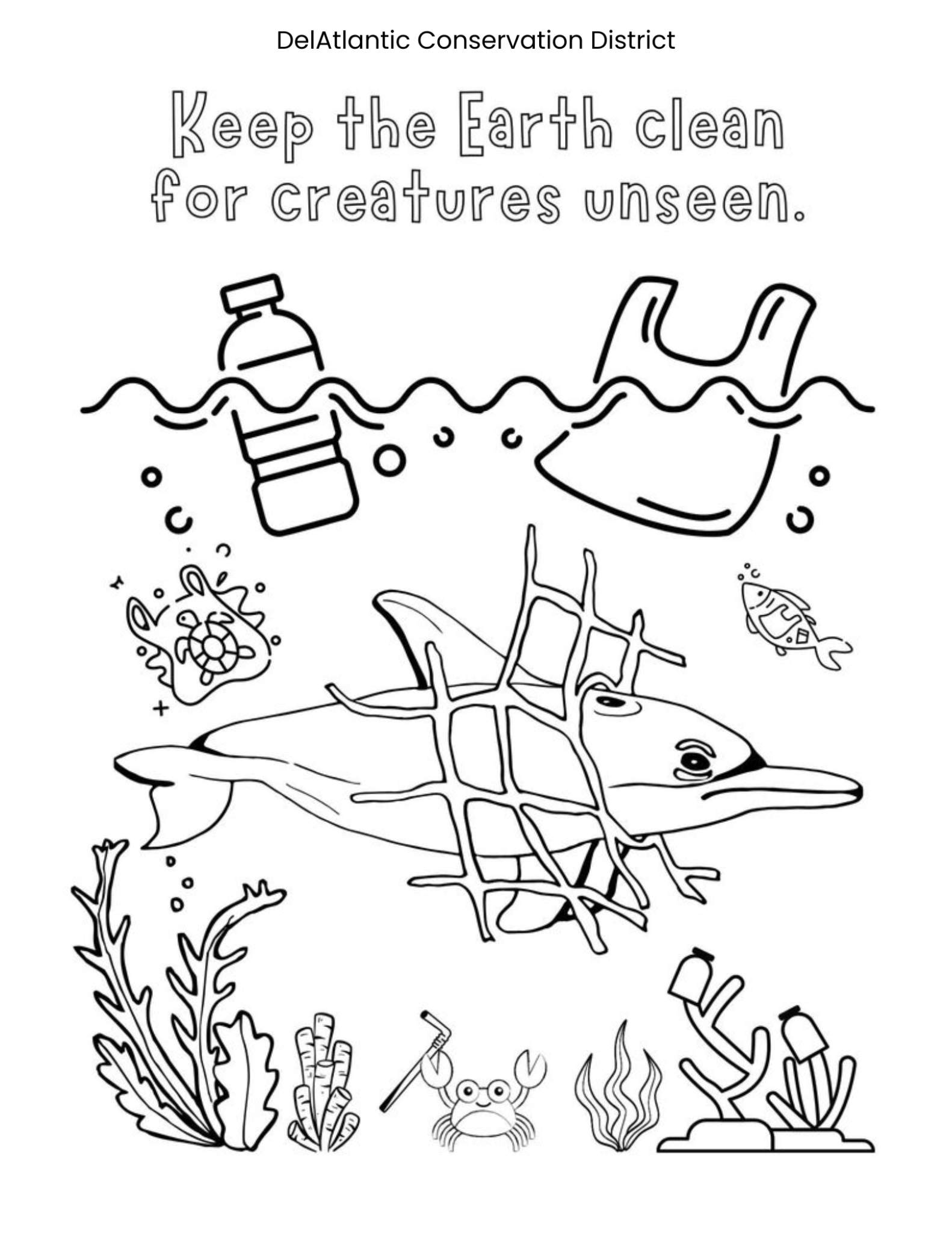Keep the Ocean Clean coloring page
